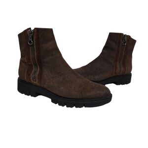 Eric Michael Dark Brown Oiled Leather Ankle Boots